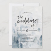 Rustieke aquarel bos bruiloft uitnodiging (Voorkant)