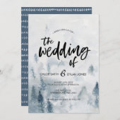 Rustieke aquarel bos bruiloft uitnodiging (Voorkant / Achterkant)