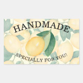 Rustieke Aquarel Citroen Bladeren Groene Tuintjes  Rechthoekige Sticker (Voorkant)