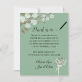 Rustieke Aquarel Eucalyptus Bladeren Munt Bruiloft Save The Date (Achterkant)