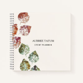 Rustieke aquarel kunst vallende bladeren herfst notitieboek