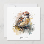 Rustieke aquarel mus, op maat feestdagenkaart (Voorkant)