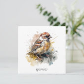 Rustieke aquarel mus, op maat gemaakt feestdagenkaart (Staand voorkant)