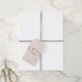 Rustieke Aquarel Perzik en Groen Minimalistisch Hu Cadeaulabel (Met Touw)