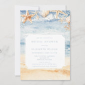 Rustieke Aquarel Strand Bruidsuitnodiging Feest Kaart (Voorkant)