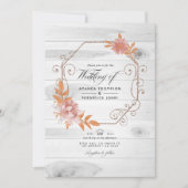 Rustieke Aquarel Terracotta QR Code RSVP Bruiloft Kaart (Voorkant)