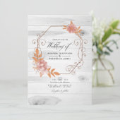 Rustieke Aquarel Terracotta QR Code RSVP Bruiloft Kaart (Staand voorkant)