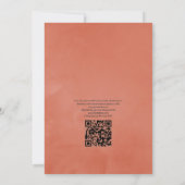 Rustieke Aquarel Terracotta QR Code RSVP Bruiloft Kaart (Achterkant)