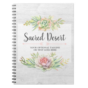 Rustieke Aquarel Vetplant Cactus Boho Woestijnstij Notitieboek
