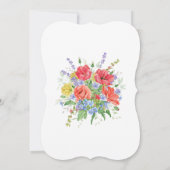 Rustieke aquarel Wild Flowers Hearts Wedding Kaart (Achterkant)
