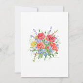 Rustieke aquarel Wild Flowers Hearts Wedding Kaart (Achterkant)