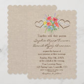 Rustieke aquarel Wilde bloemen Linnen bruiloft Kaart (Voorkant / Achterkant)