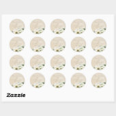 Rustieke Aquarel Witte Ranunculus Ronde Sticker (Vel)