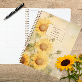 Rustieke Aquarel Zonnebloem Planner