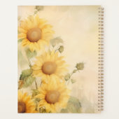 Rustieke Aquarel Zonnebloem Planner (Achterkant)