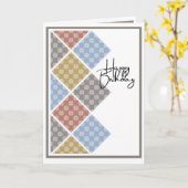 Rustieke Arabesque Verjaardag Donkere Tinten Kaart (Gele Bloem)