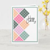 Rustieke Arabesque Verjaardag in Pastels Kaart (Gele Bloem)