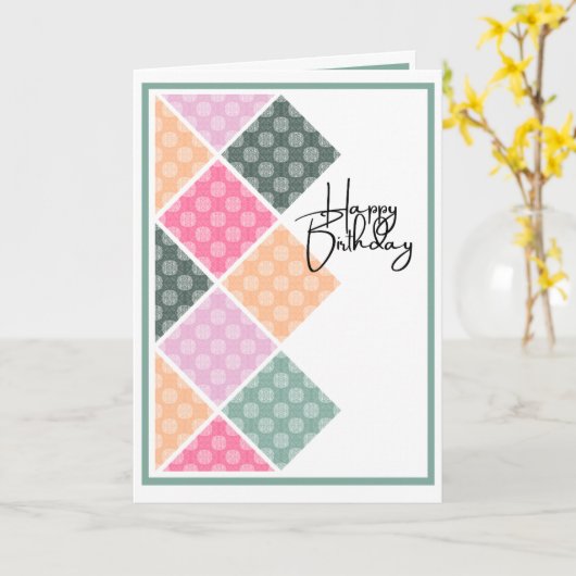 Rustieke Arabesque Verjaardag in Pastels Kaart (Gele Bloem)