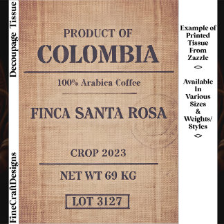 Rustieke Arabica Coffee Verpakking FC8 Decoupage Tissuepapier