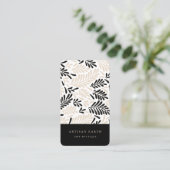 Rustieke Artisan Aardse Abstracte Palm Pattern Visitekaartje (Staand voorkant)