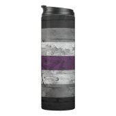 Rustieke Asexual Pride Flag Hout Graan Naam Thermosbeker (Geroteerd rechts)