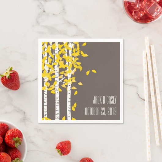 Rustieke Aspen Birch Trees bruiloft servetten (Insitu)