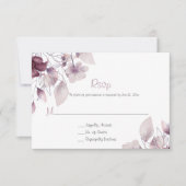Rustieke Aubergine, Stof Paars, Mauve Roze Bloemmo RSVP Kaartje (Voorkant)