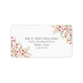 Rustieke Australische bloemen Formeel retour adres Etiket (Voorkant)