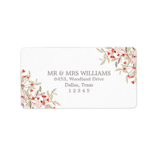 Rustieke Australische bloemen Formeel retour adres Etiket
