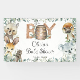 Rustieke Australische Dieren Jongen Baby shower Ac Spandoek