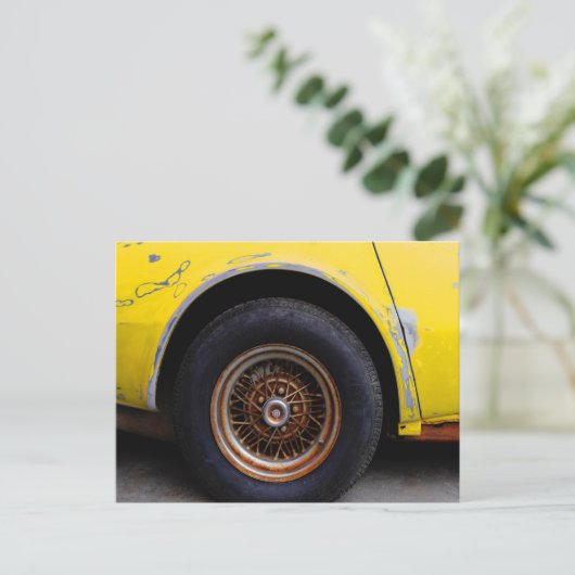 rustieke auto briefkaart (Staand voorkant)