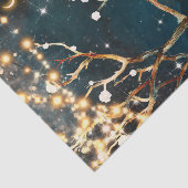 Rustieke avond boomlichten sterrenhemel bruiloft tissuepapier (Detail)