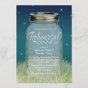 Rustieke avond Mason Jar repetitie diner Kaart