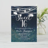 Rustieke Avond Nachthemel Metselaarslamp SWEET 16 Kaart (Staand voorkant)