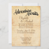 Rustieke  Avontuurlijke Reizen Trouwuitnodiging Kaart (Voorkant)