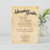 Rustieke  Avontuurlijke Reizen Trouwuitnodiging Kaart (Staand voorkant)