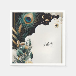 Rustieke Aziatische Lucht Wolken Pauw Bruidsdouche Servet