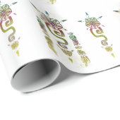 Rustieke AZTEC Tribal Folk Art Cadeaupapier (Rol Hoek)