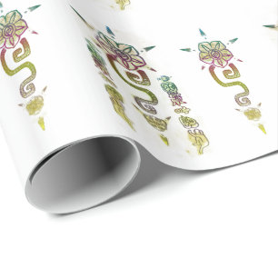 Rustieke AZTEC Tribal Folk Art Cadeaupapier