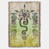 Rustieke AZTEC Tribal Folk Art Deken (Voorkant Verticaal)