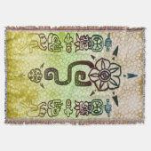 Rustieke AZTEC Tribal Folk Art Deken (Voorkant)