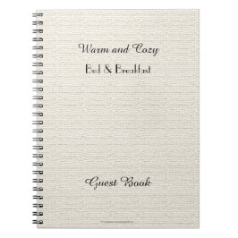 Rustieke B&B gastenboek, Faux White Burlap Notitieboek