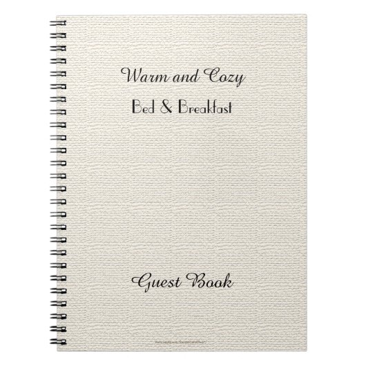 Rustieke B&B gastenboek, Faux White Burlap Notitieboek (Voorkant)