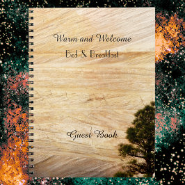 Rustieke B&B gastenboek, lichtbruine steen met boo Notitieboek