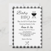 Rustieke Baby BBQ Koppels Baby shower Uitnodiging (Voorkant)