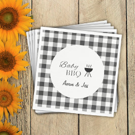 Rustieke Baby BBQ Plaid Geslacht Neutraal Papier S Servet