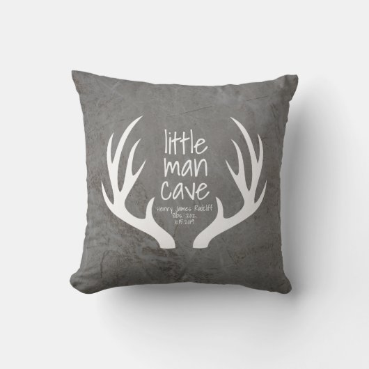Rustieke Baby Boy Kwekerij Antlers Little Man Cave Kussen (Voorkant)
