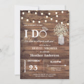 Rustieke Baby Breath en String Lights Vrijgezellen Kaart (Voorkant)