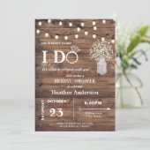 Rustieke Baby Breath en String Lights Vrijgezellen Kaart (Staand voorkant)