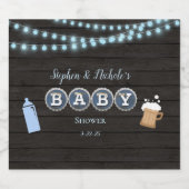 Rustieke Baby brouwt blauw Baby shower Bier Etiket (Enkel label)